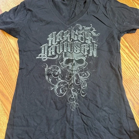 Harley-Davidson Black Lace Tank Top and tee shirt - Picture 4 of 5